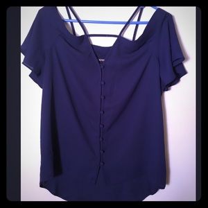 Express, off the shoulder blouse, Navy Blue.